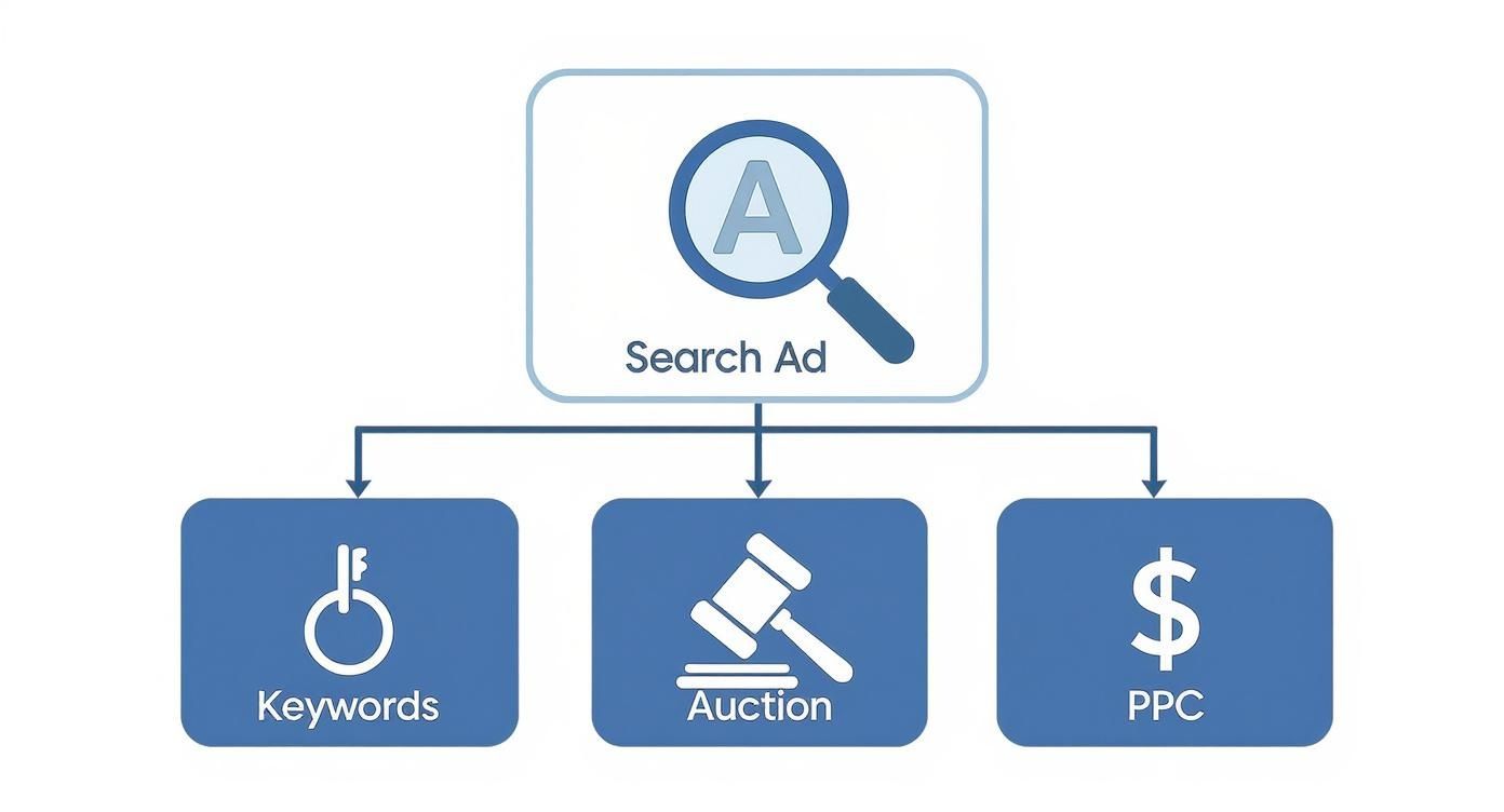 Infographic about what is search advertising