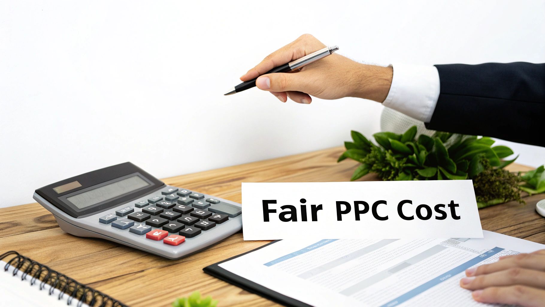 An upward trending graph on a laptop screen, symbolizing successful PPC management.