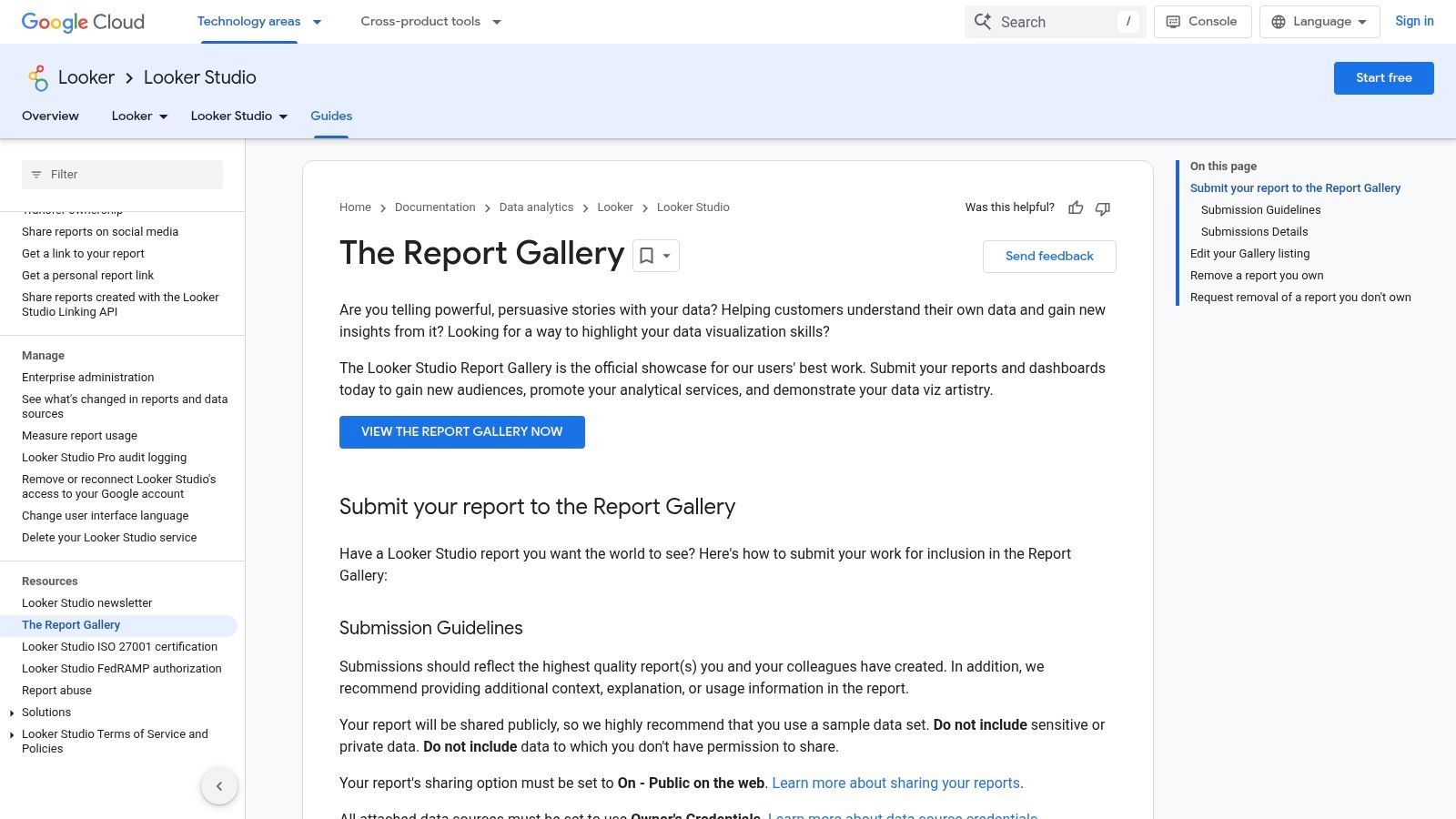 Google Looker Studio – Official Report Gallery