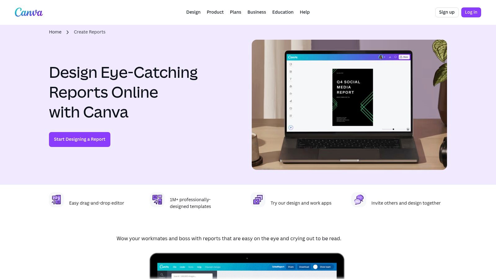 Canva – Online Report Templates/Report Maker