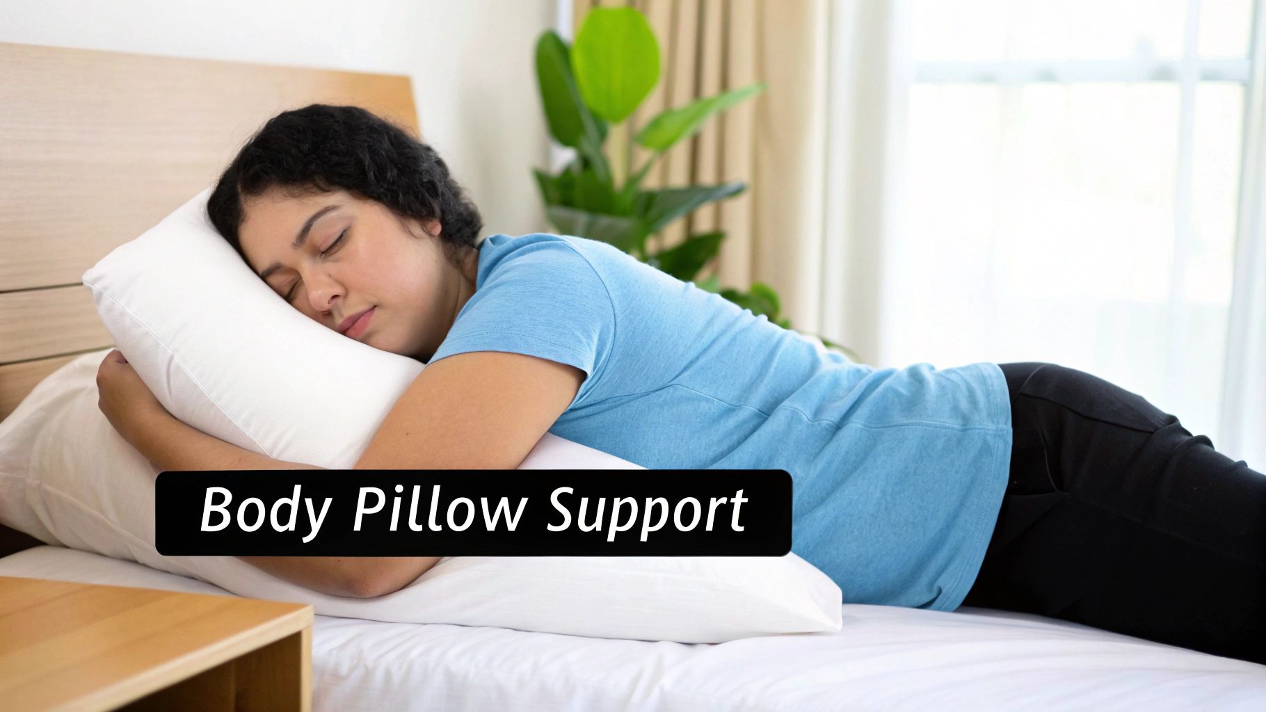 Modified Side Sleeping with Body Pillow Support