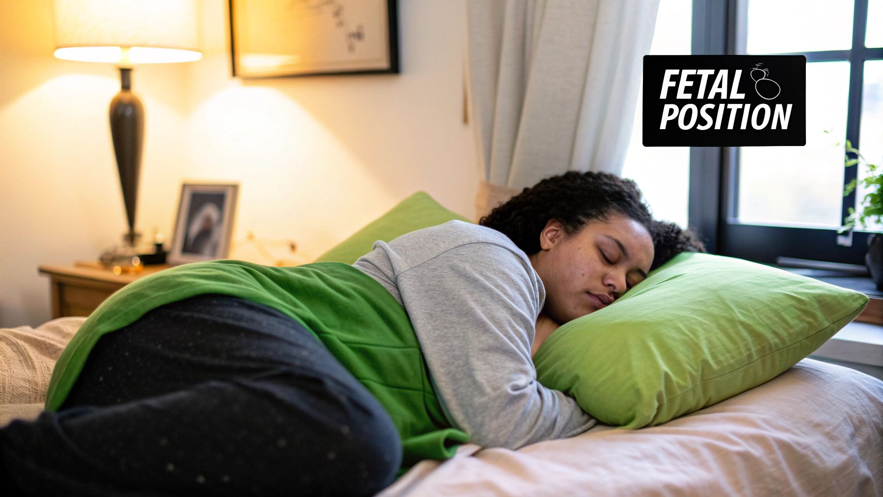 Fetal Position with Pillow Between Knees
