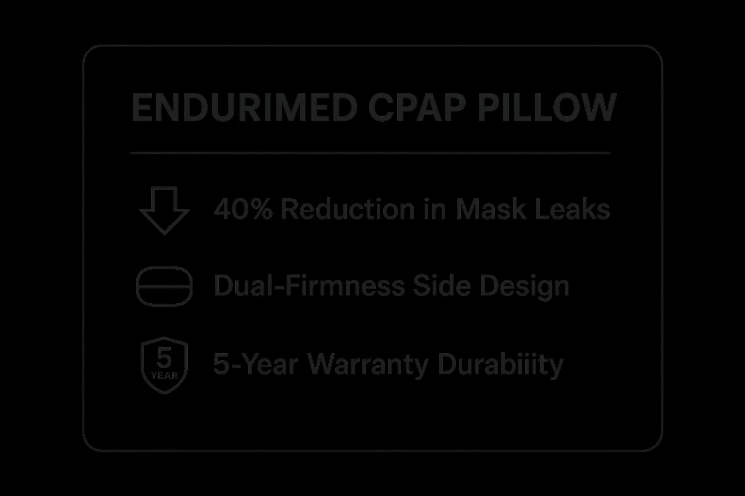 Infographic showing key data about EnduriMed CPAP Pillow