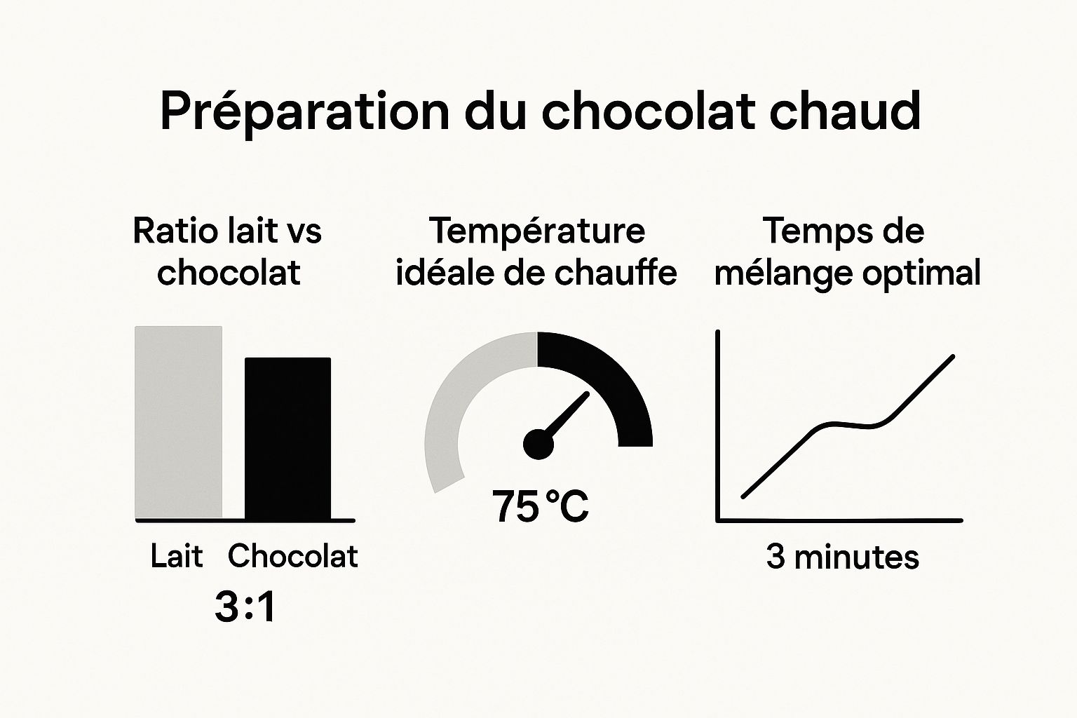 Infographic about recette chocolat chaud onctueux