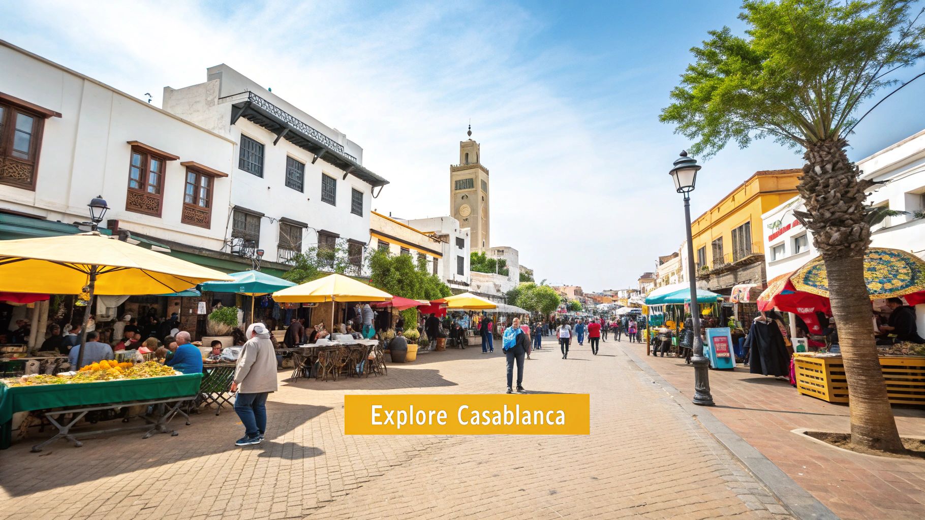 Modern apartment buildings and traditional architecture side by side in Casablanca
