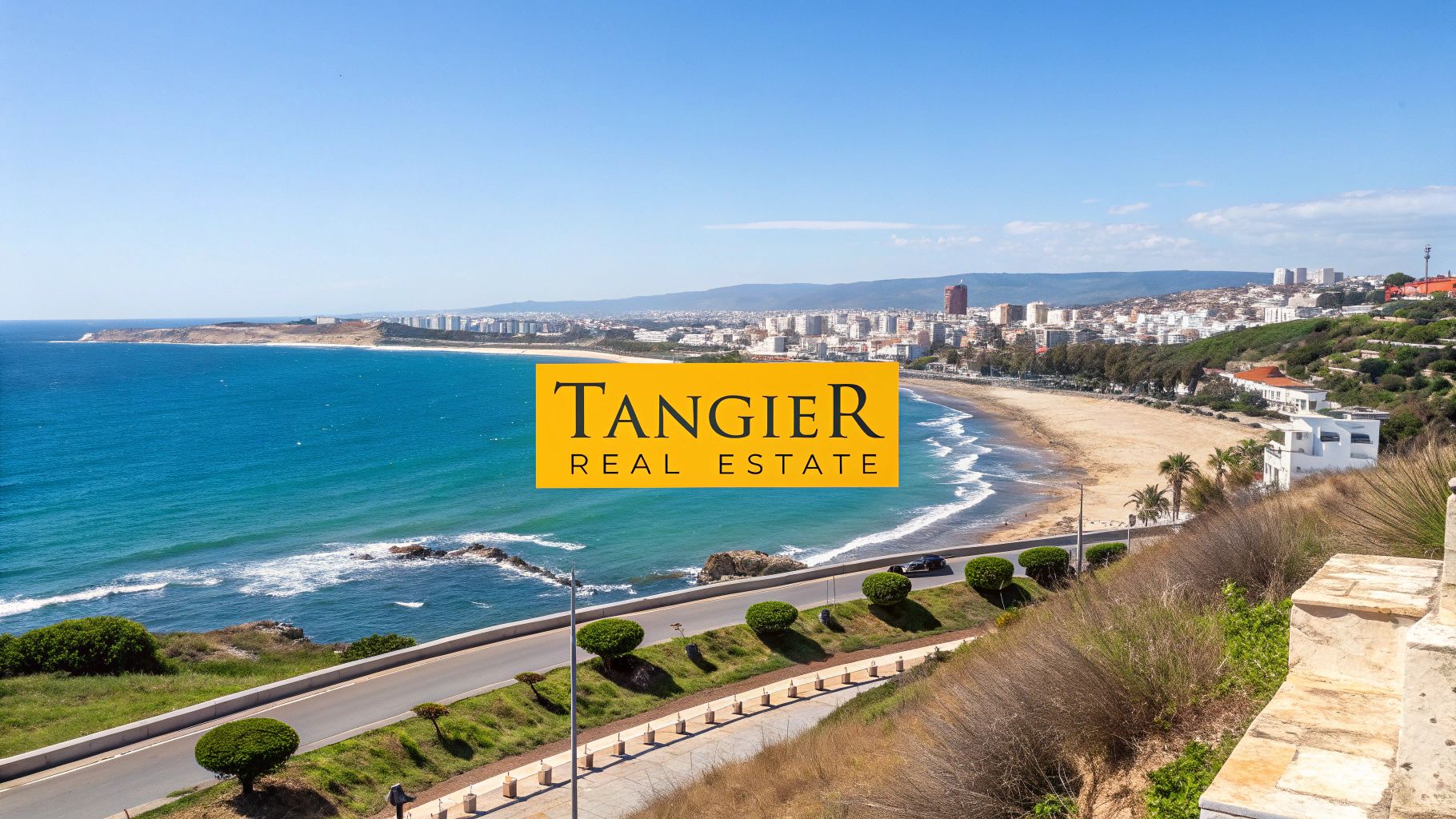 Modern apartment buildings overlooking the coast of Tangier