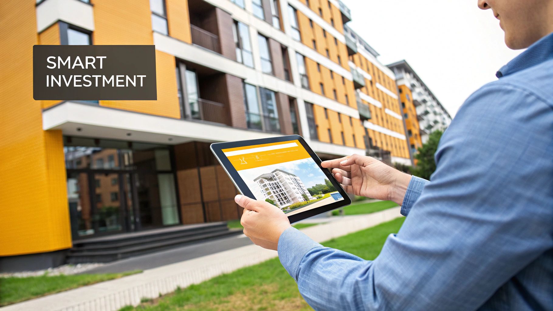 A modern, luxurious apartment building in Casablanca, Morocco, highlighting its investment appeal.
