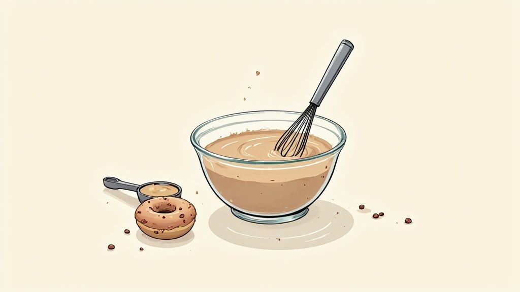 Donuts de Noël cuits au four sur une grille de refroidissement