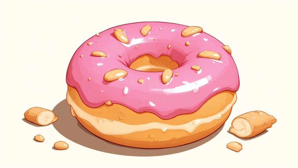 Donuts artisanaux frais sur une plaque de cuisson