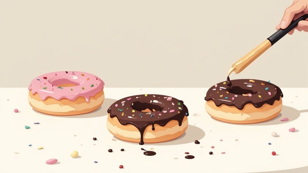 Un donut avec un nappage chocolat réussi