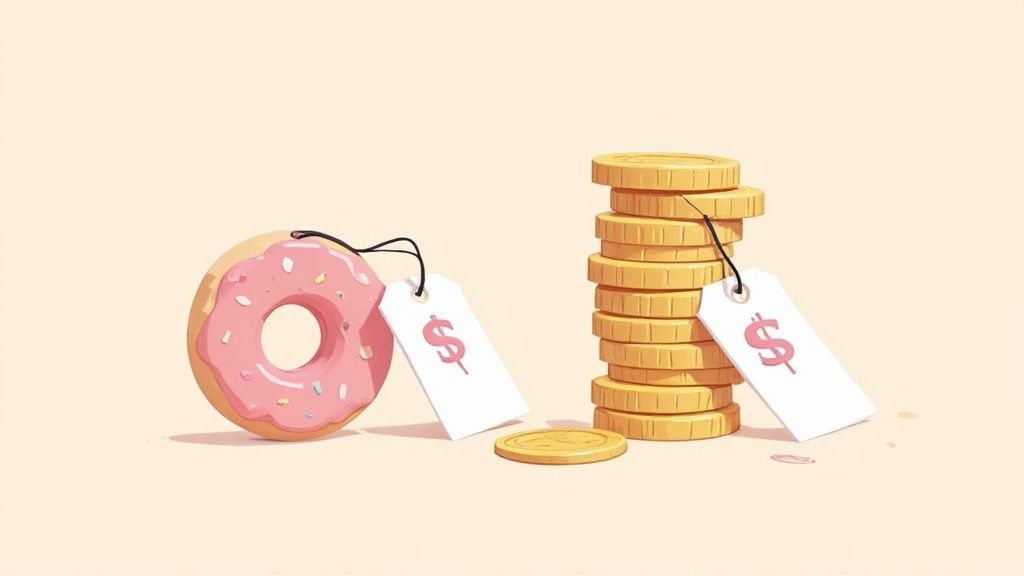 Donuts colorés sur une étagère