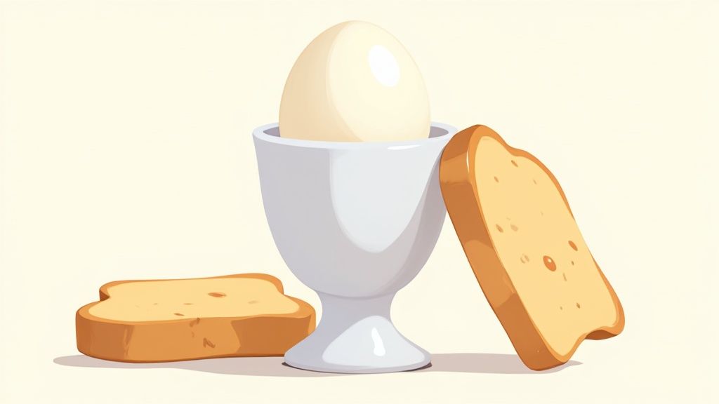Œufs à la coque et mouillettes gourmandes