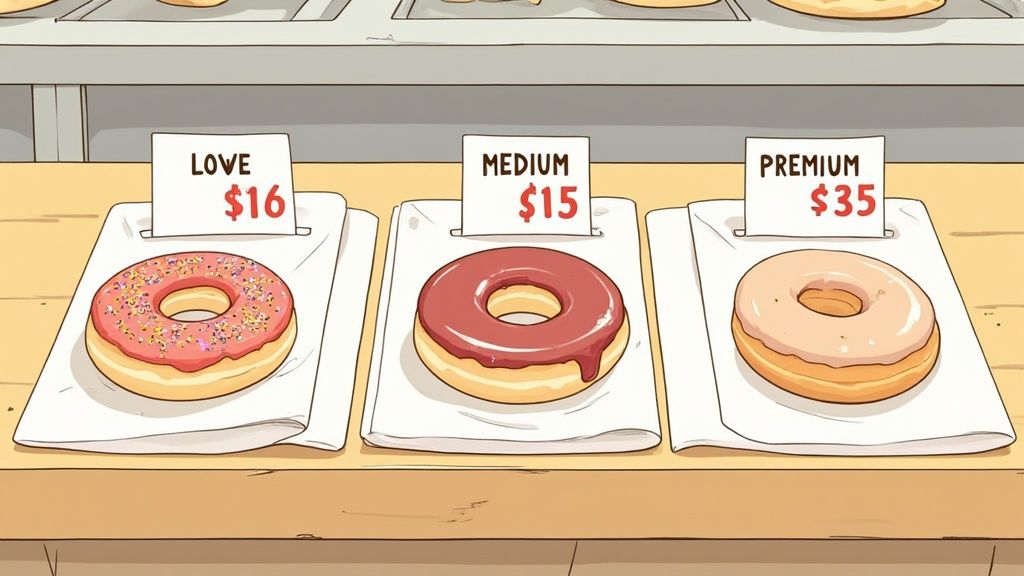 Une variété de donuts colorés présentés dans des boîtes de grande marque.