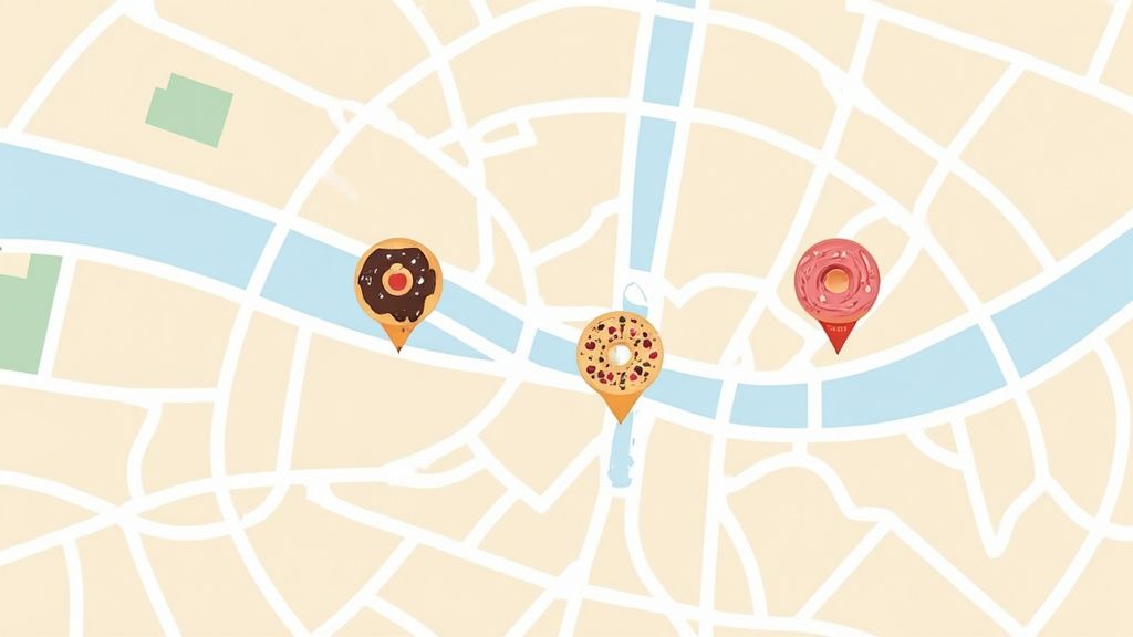 Une sélection colorée de donuts sur une étagère.