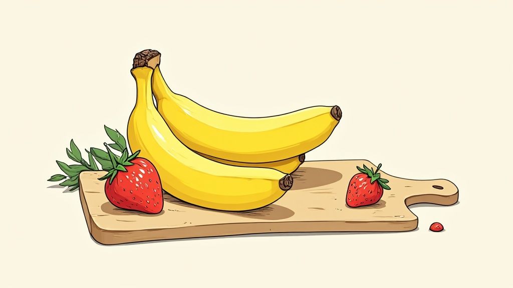 Des ingrédients frais pour un smoothie.