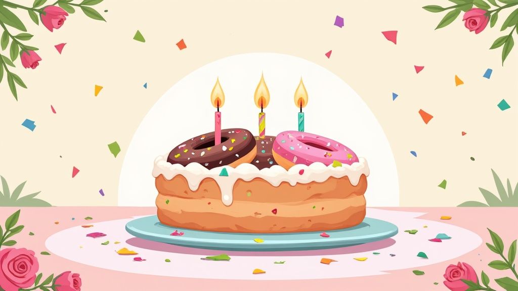 Gâteau donuts anniversaire