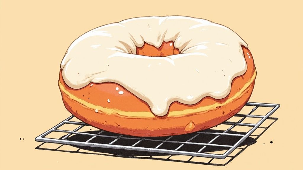 Application experte de glaçage sur des donuts