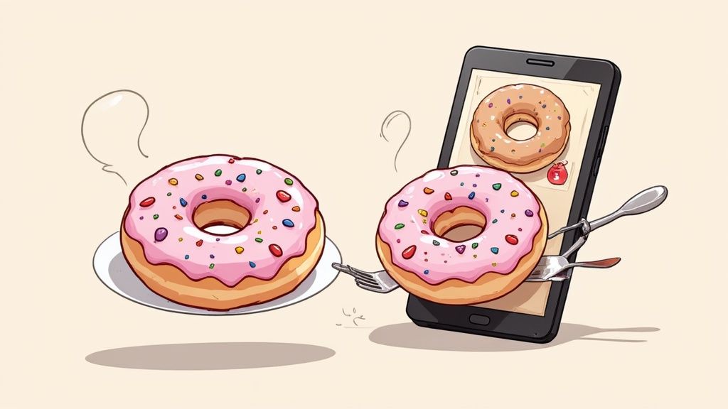 Un dessert au design futuriste et coloré.