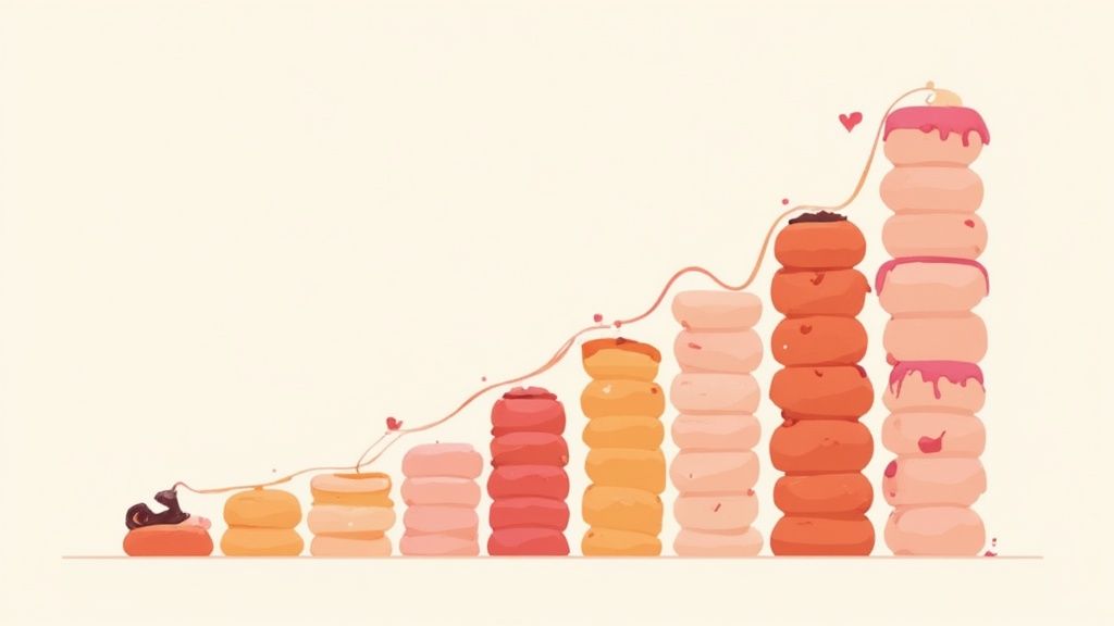 Plusieurs donuts Dreams Donuts présentés dans une boîte rose signature