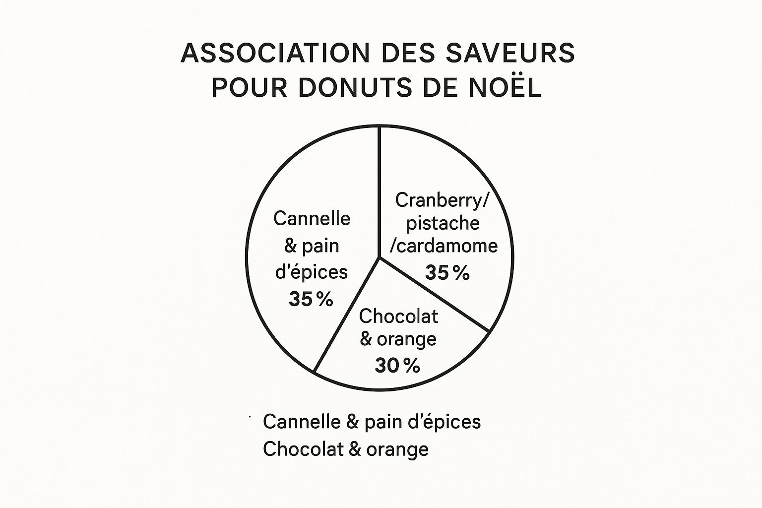 Infographie montrant la répartition des associations de saveurs pour les donuts de Noël