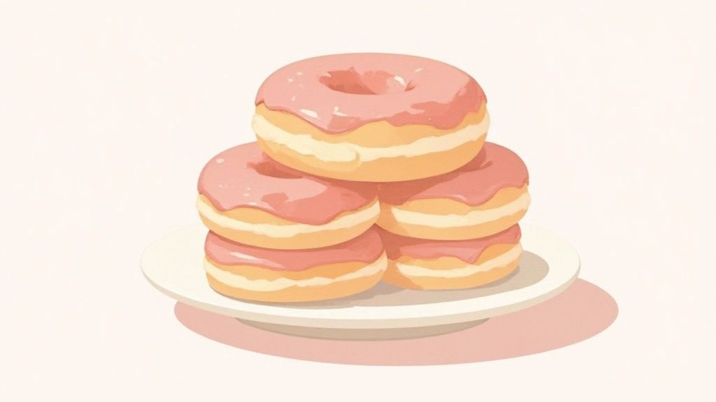 Donuts Krispy Kreme joliment arrangés sur une table en bois