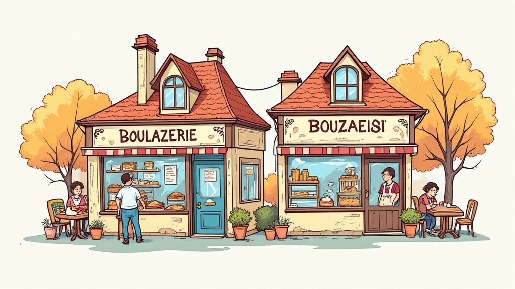 Assortiment de pâtisseries modernes et colorées, illustrant les tendances du marché