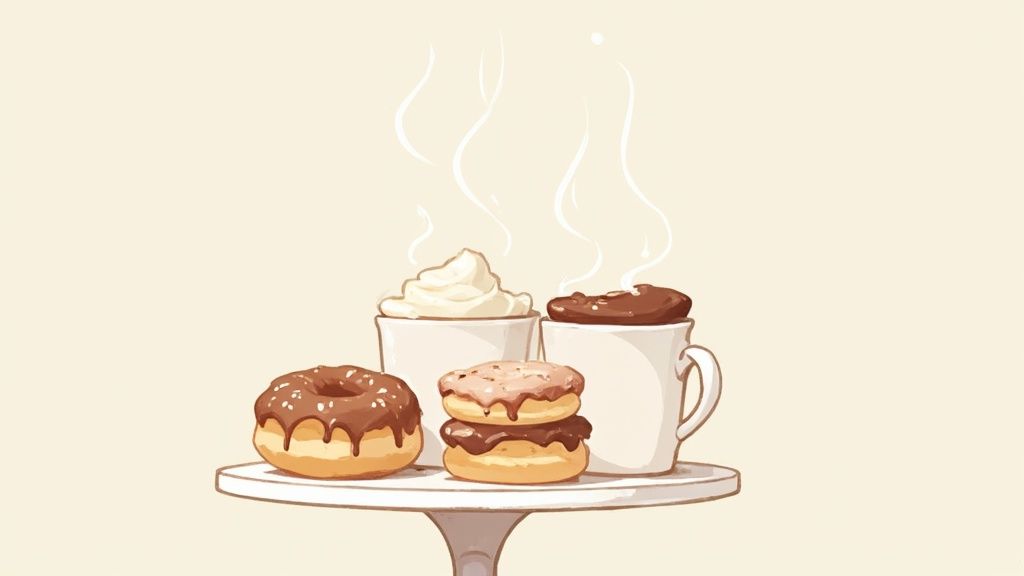 Une sélection de donuts Dunkin' Donuts colorés sur un plateau