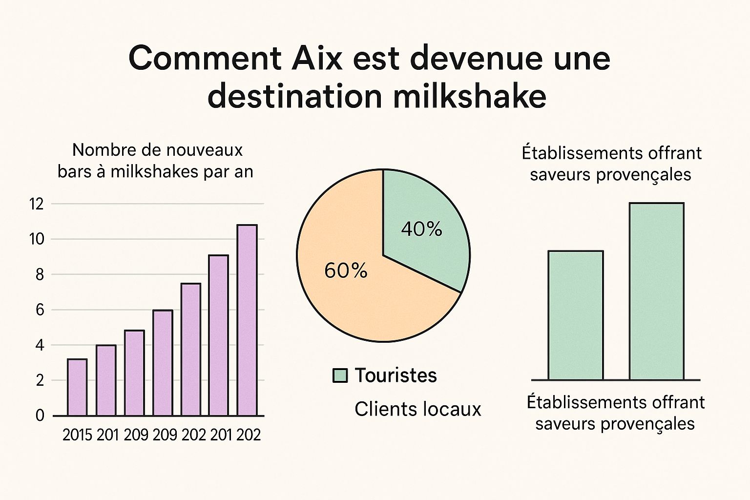 Infographie sur la popularité des milkshakes à Aix-en-Provence