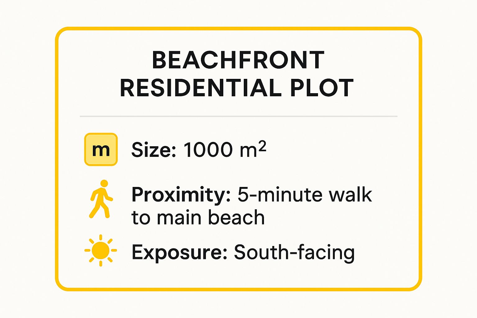 Infographic showing key data about Terrain résidentiel proche de la plage d'Agadir - 1000m²