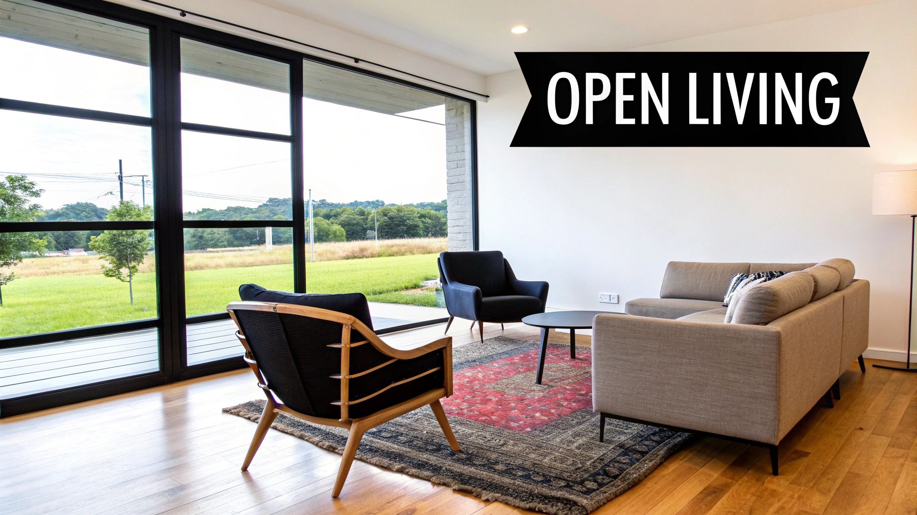 Living Room Open Concept Staging