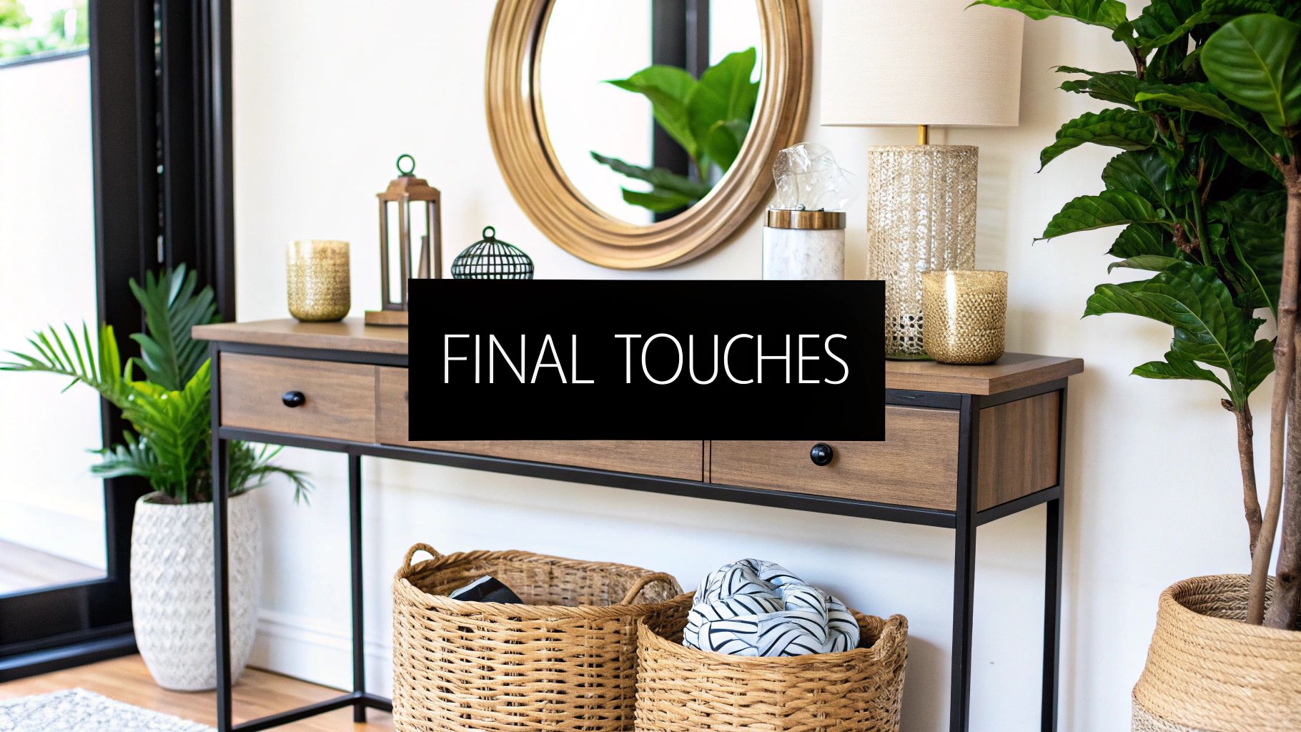 A person sitting in a newly decorated room, looking thoughtful.