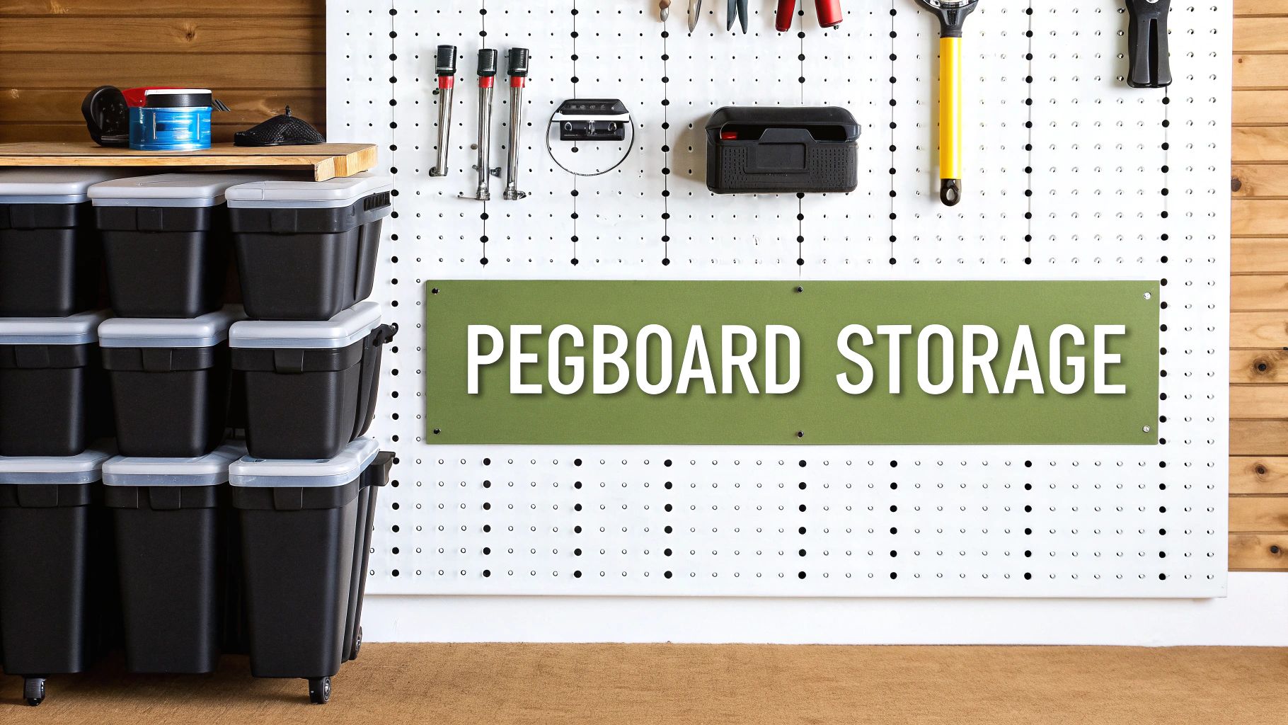 Wall-Mounted Pegboard and Hook Systems