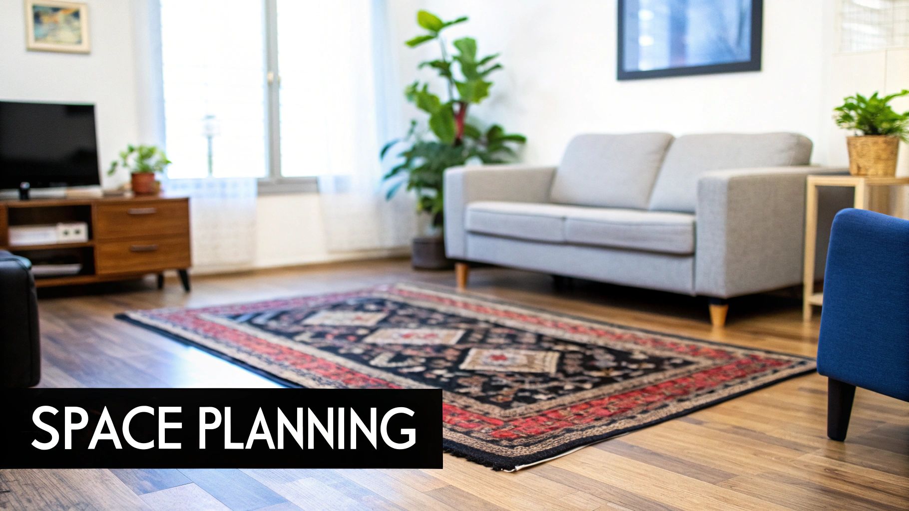 A cozy room with warm, layered lighting and a balanced color palette.