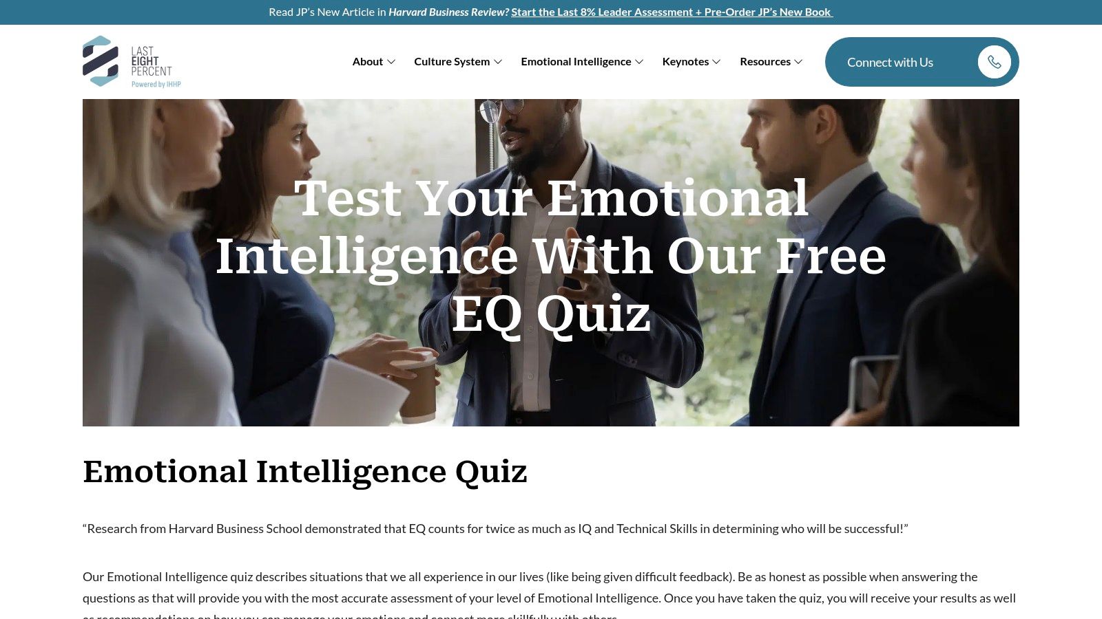 IHHP's free EQ quiz interface.