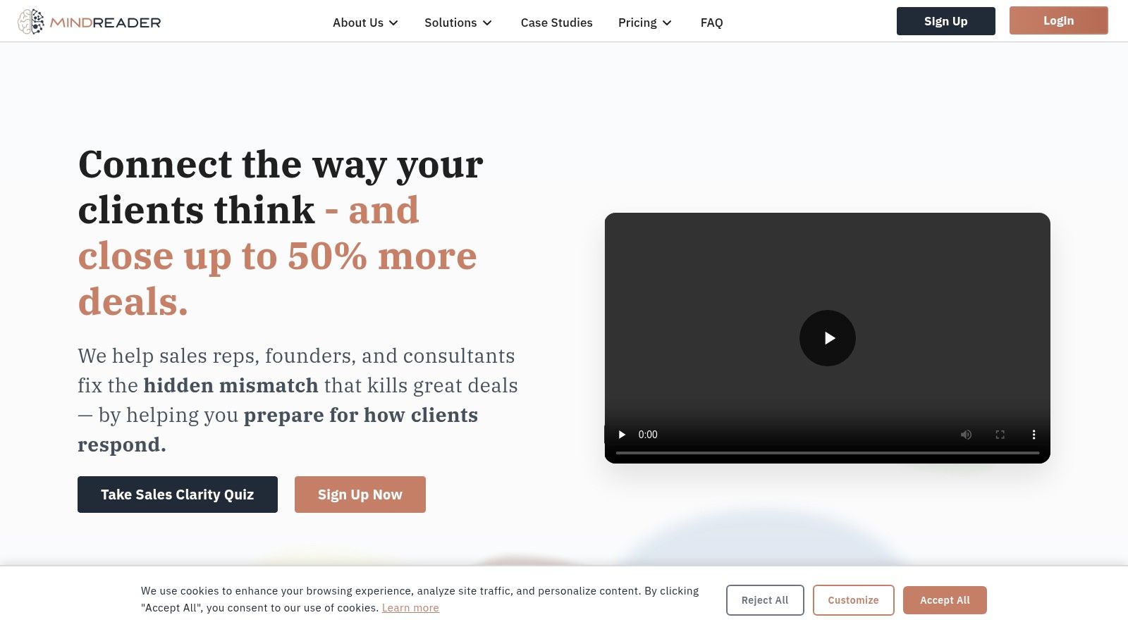 Mindreader's user interface for prospect analysis.