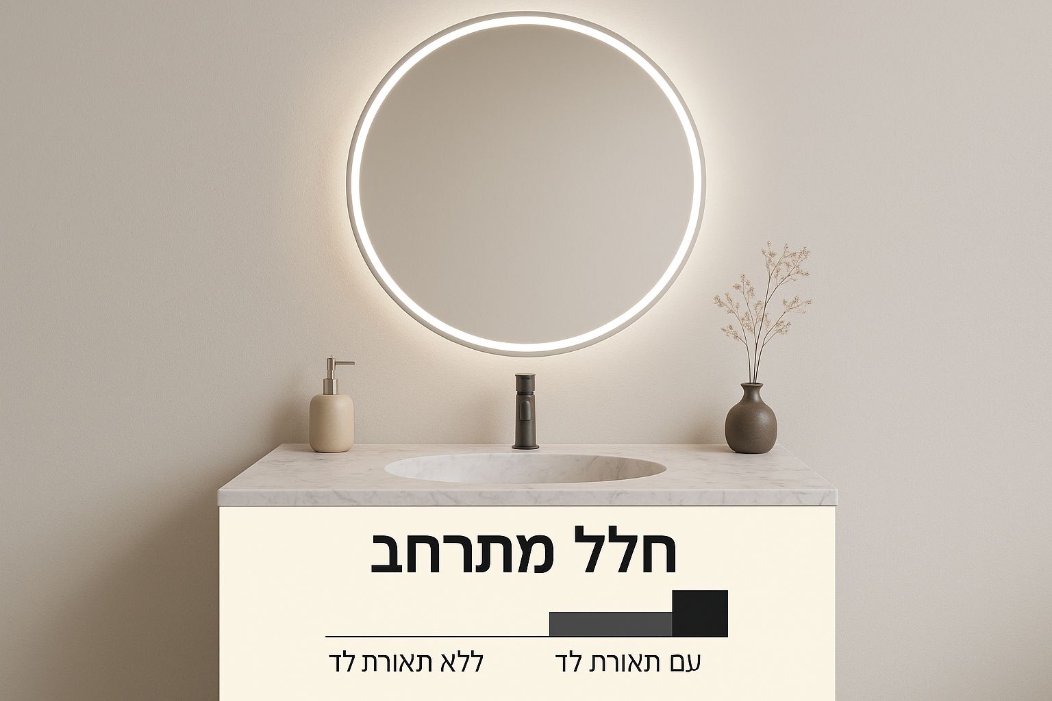 Infographic about מראה עגולה עם תאורה