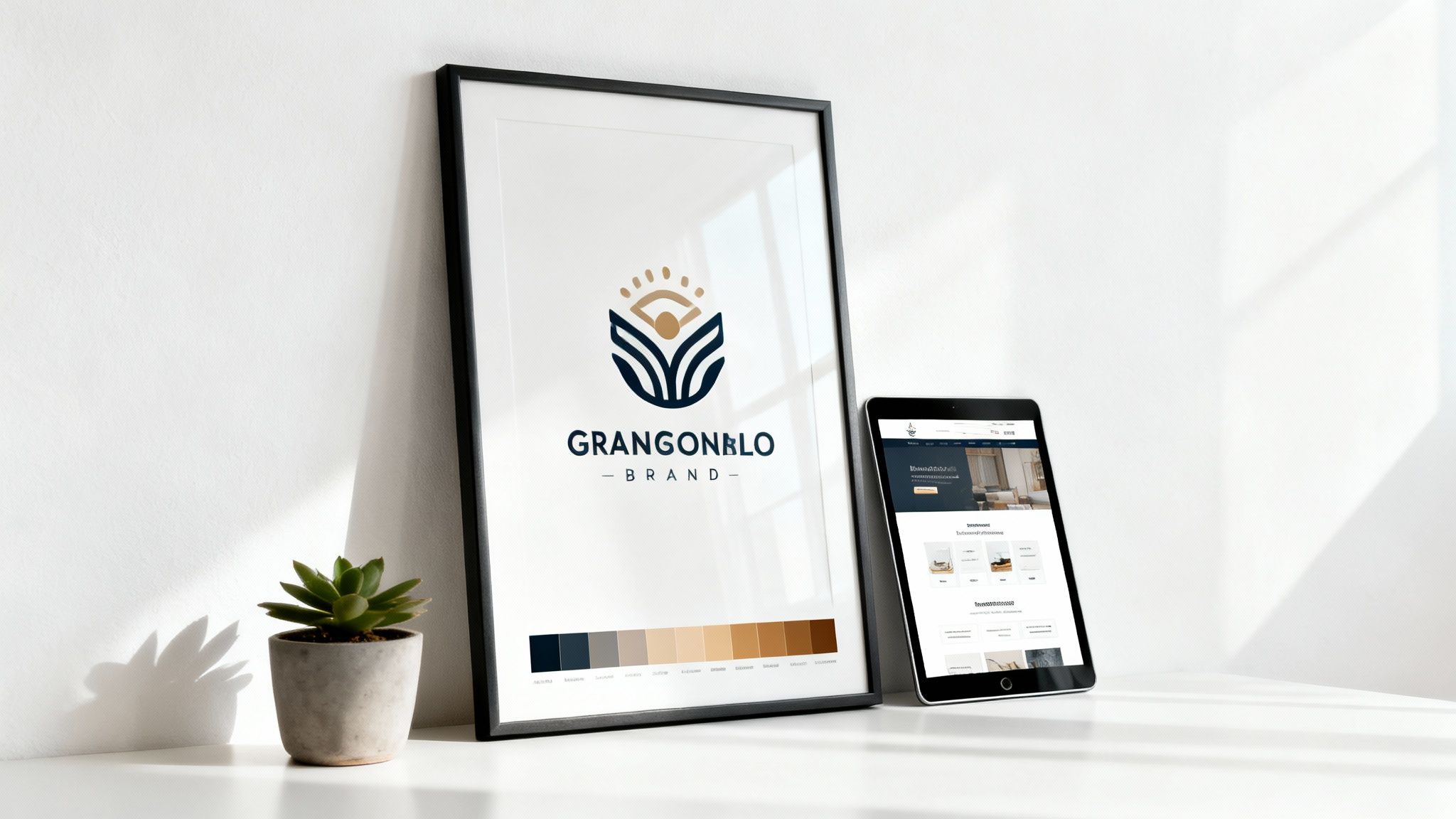 Two puzzle pieces, one with a graphic design icon and the other with a web design icon, fitting together perfectly to form a cohesive image.