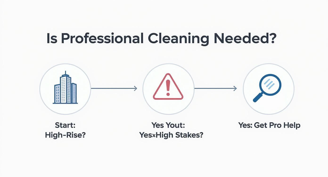 Infographic about window cleaning high rise buildings