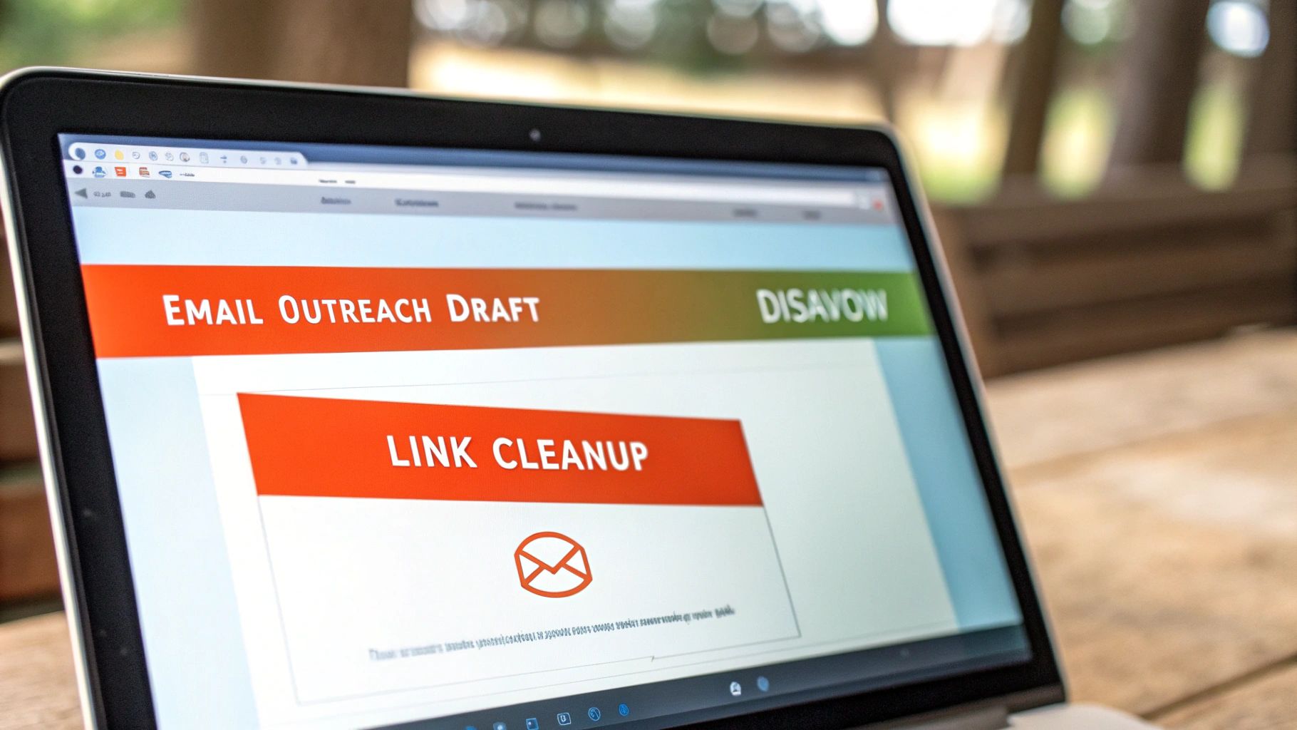 A person using a tool to clean up digital connections, representing the link cleanup and disavow process.