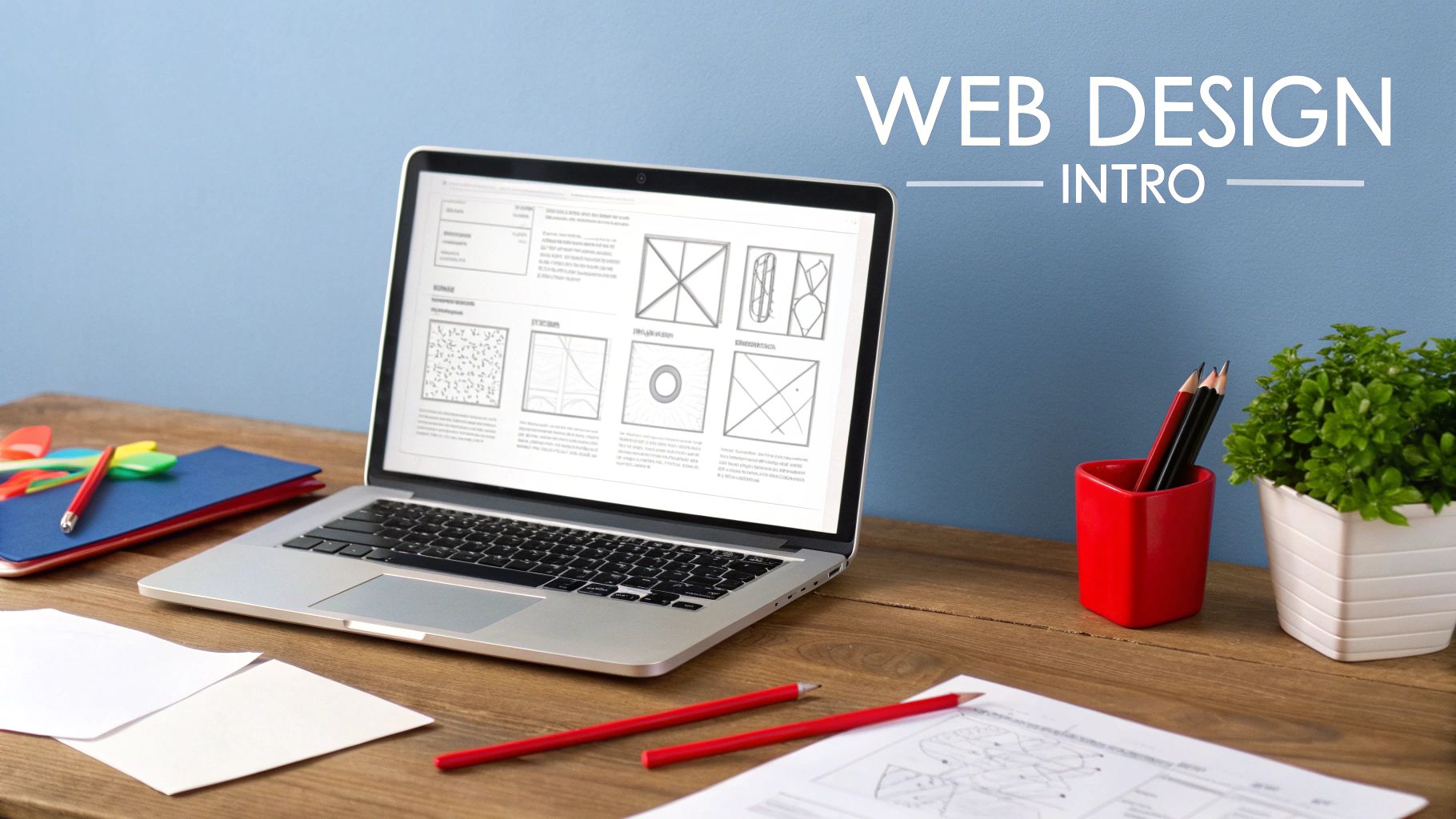 A person sitting at a desk with multiple monitors, deep in thought while designing a website.