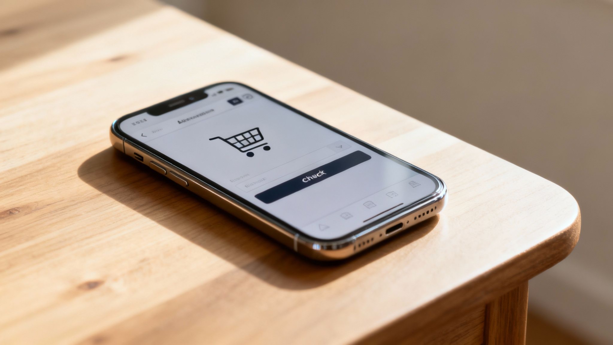 A person looking frustrated while holding a mobile phone, with e-commerce icons floating around them.