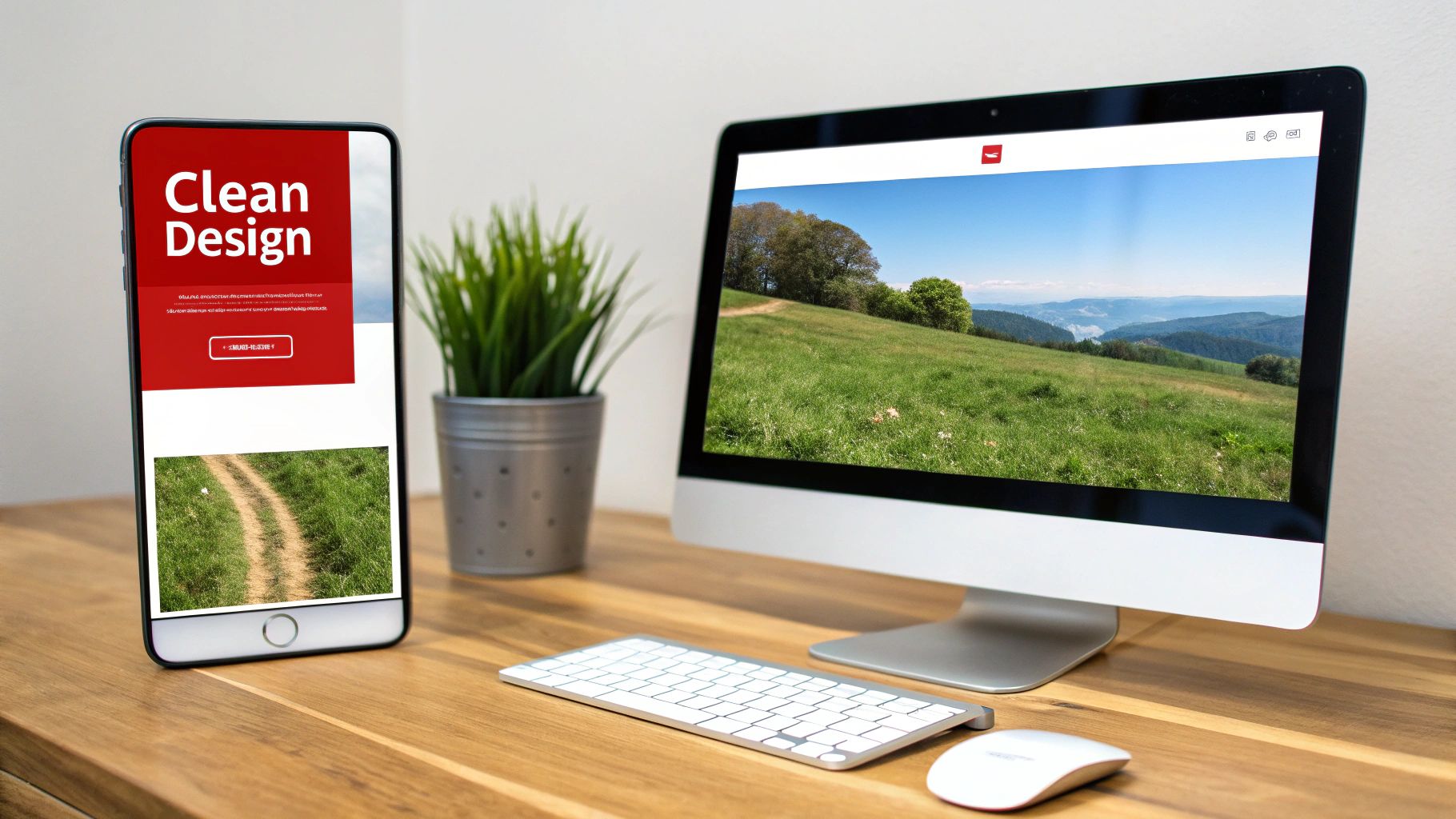 A clean, modern website layout on a laptop screen, emphasizing good design.