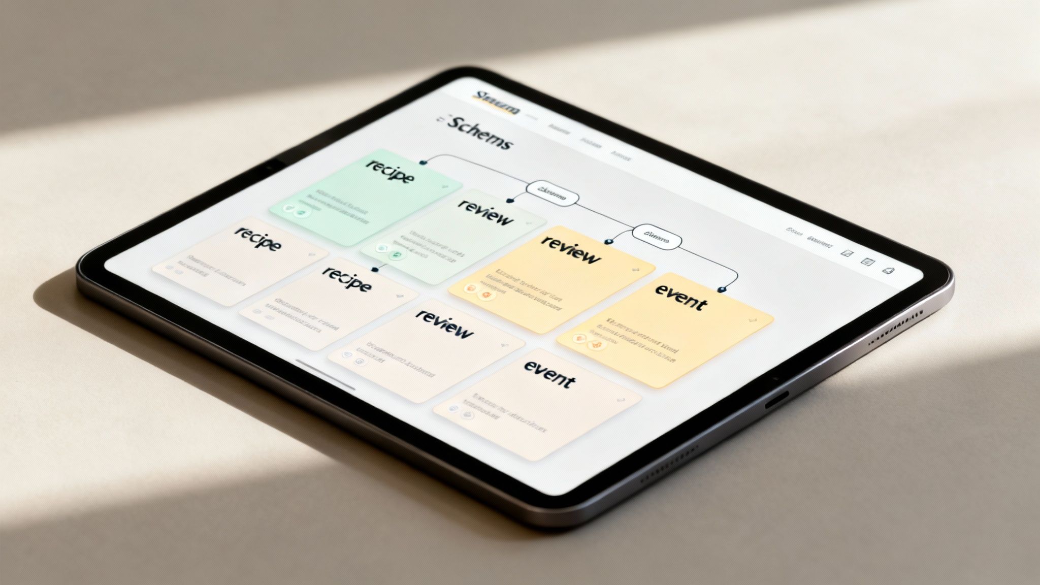 An illustration showing code snippets connecting to a magnifying glass, symbolizing how structured data helps search engines understand content.