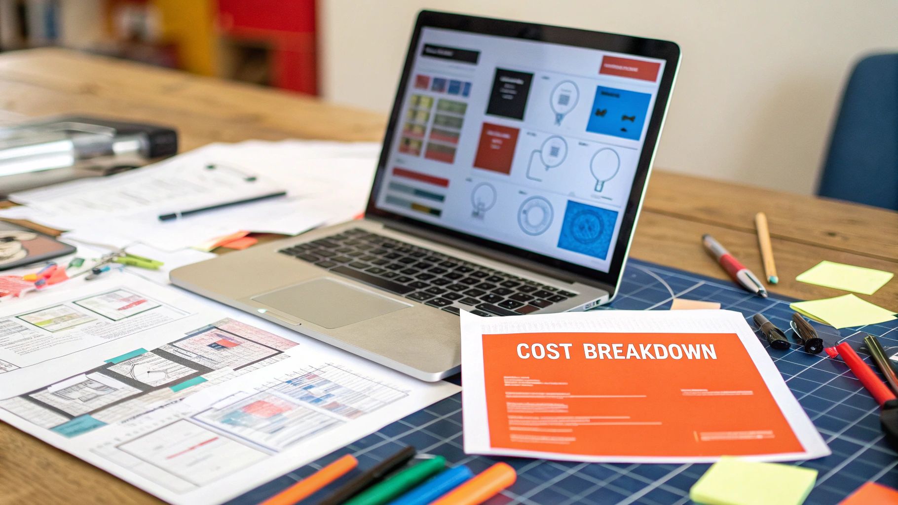 Diagram showing the different components of a website's cost
