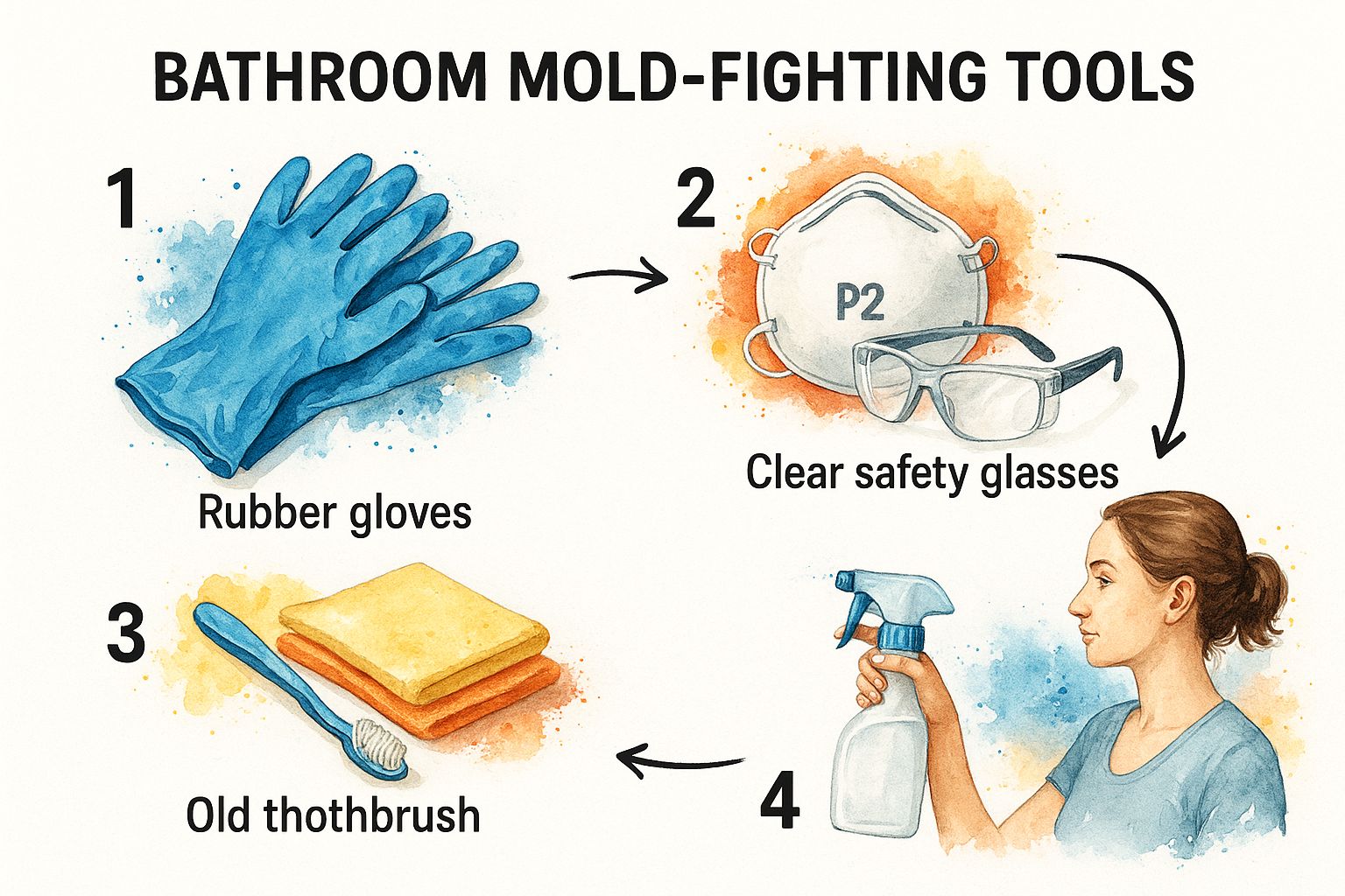 Infographic about removing mold from bathroom