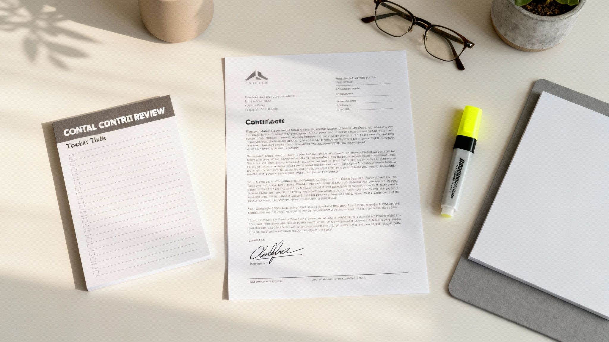 A person with a pen pointing at a checklist on a clipboard, signifying a final review.