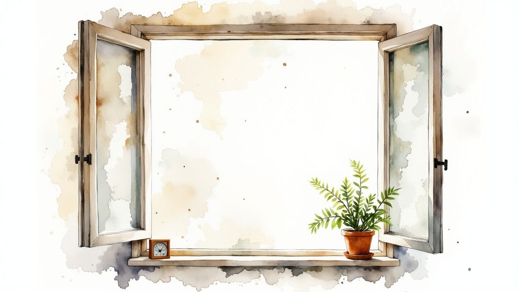 A bright, well-ventilated room with open windows and sunlight streaming in.