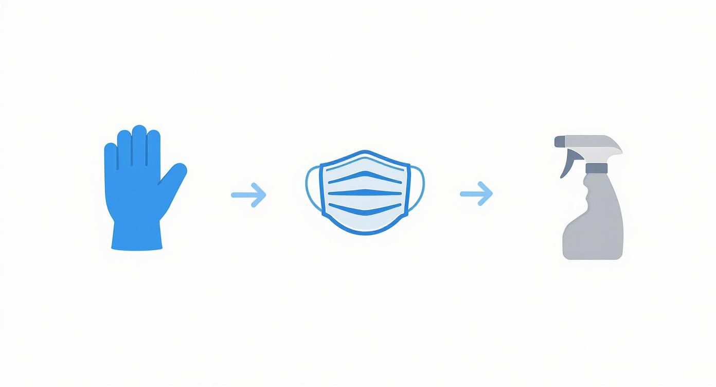 Infographic about how to remove mould from silicone