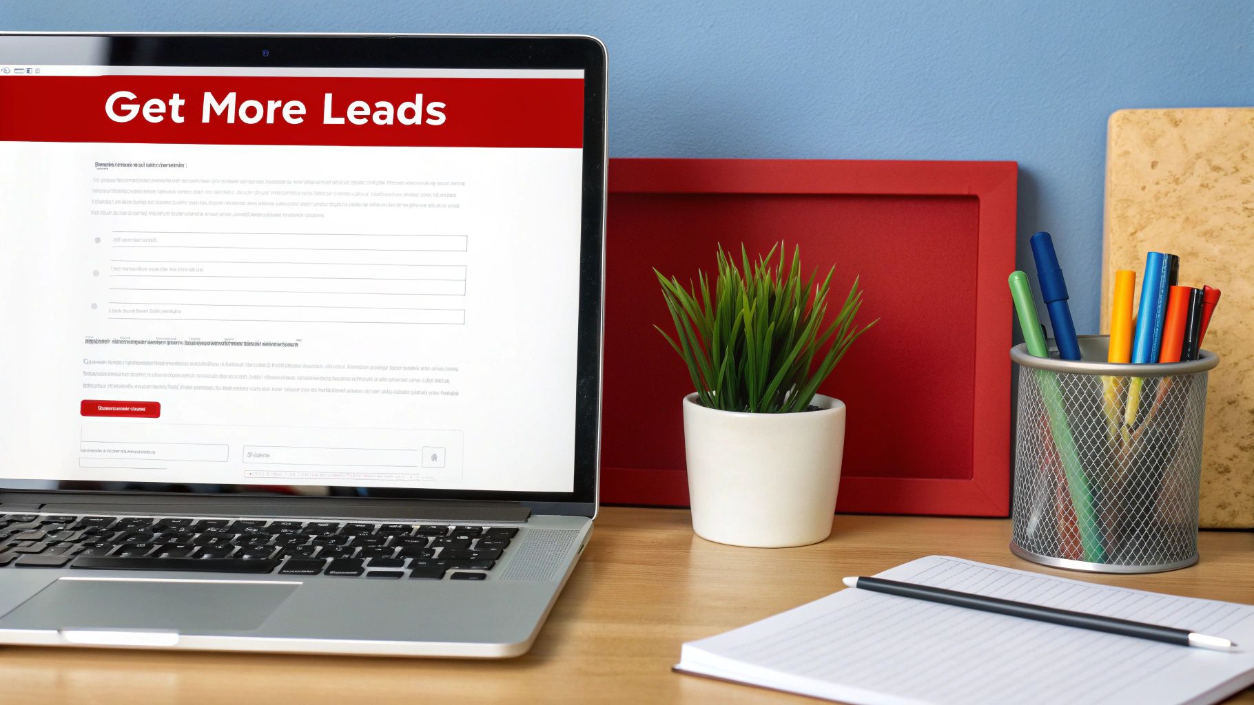 A website form showing a downloadable suburb guide for lead capture