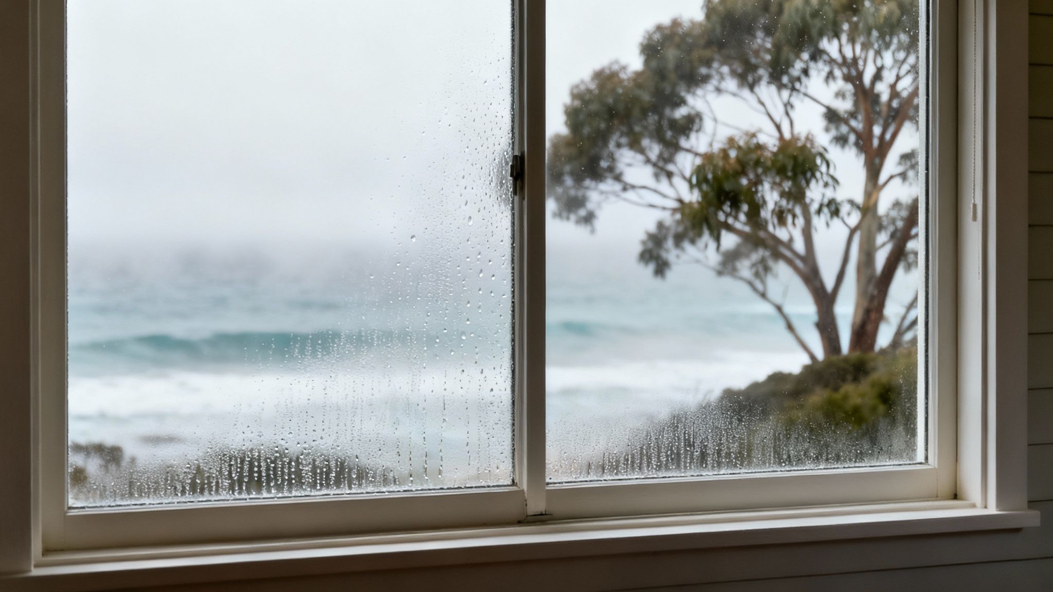 A panoramic view of the Central Coast's coastline, showing the lush greenery meeting the ocean.